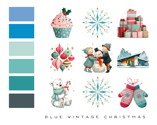 Blue Vintage Christmas