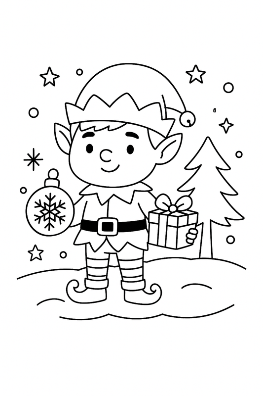 Boy Elf Colouring Pack