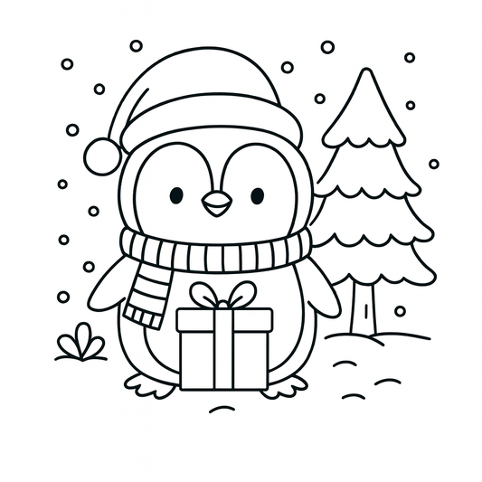 Holiday Penguin Colouring Pack